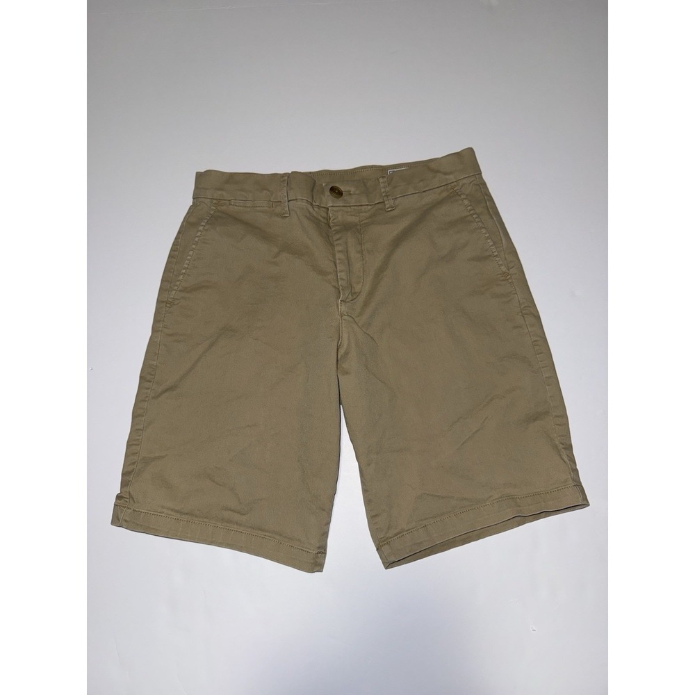 GAP Men 29 Chino Shorts Tan Khaki Casual Preppy Summer Flat Front Cotton Blend